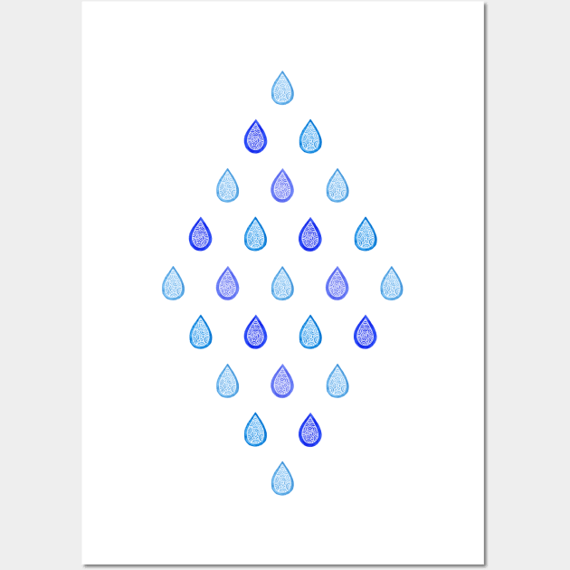 Blue raindrops Wall Art by Savousepate